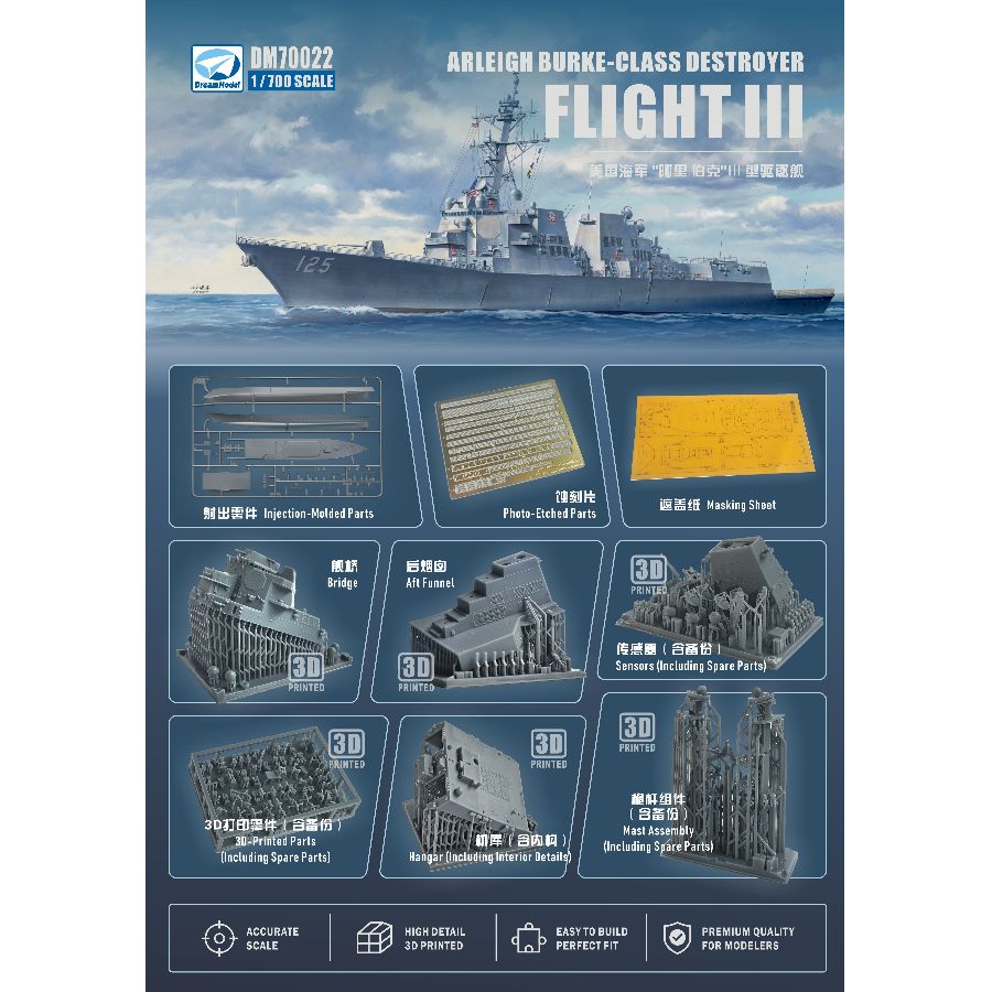 Model Kit Destroyer - DM70022 DREAM 1/700 Kit modello Fight